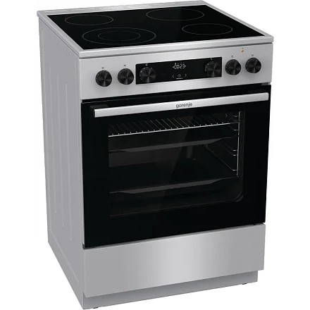Плита Электрическая Gorenje GECS6C70XC нержавеющая сталь стеклокерамика (без крышки)