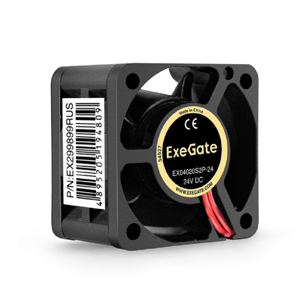 Exegate EX299899RUS Вентилятор 24В DC ExeGate EX04020S2P-24 (40x40x20 мм, Sleeve bearing (подшипник скольжения), 2pin, 7000RPM, 29dBA)