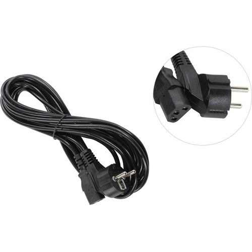 Exegate EP280664RUS Кабель питания ExeGate Power PC-5P (Евровилка угловая Schuko->С13) VDE-250V-3*0.5mm2, медь, черный, 5м.
