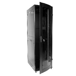ЦМО Шкаф телекоммуникационный напольный ПРОФ универсальный 42U (600x600) дверь стекло, чёрный, в сборе (ШТК-МП-42.6.6-1ААА-9005) 