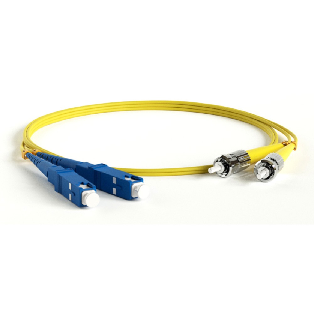 Hyperline FC-D2-9-SC/UR-ST/UR-H-1M-LSZH-YL Патч-корд волоконно-оптический (шнур) SM 9/125 (OS2), ST/UPC-SC/UPC, 2.0 мм, duplex, LSZH, 1 м