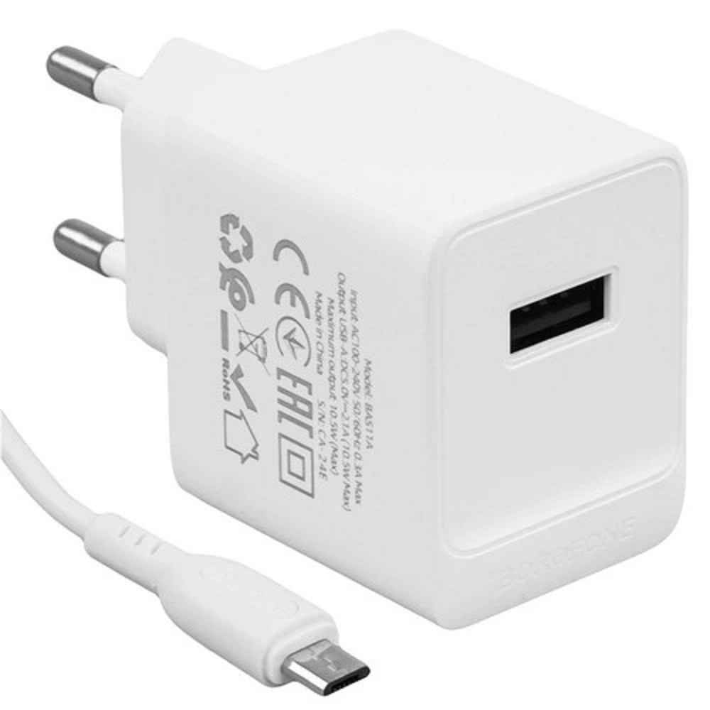 BOROFONE BAS11A/ Сетевое ЗУ/ 1 USB/ Выход: 10.5W/ White