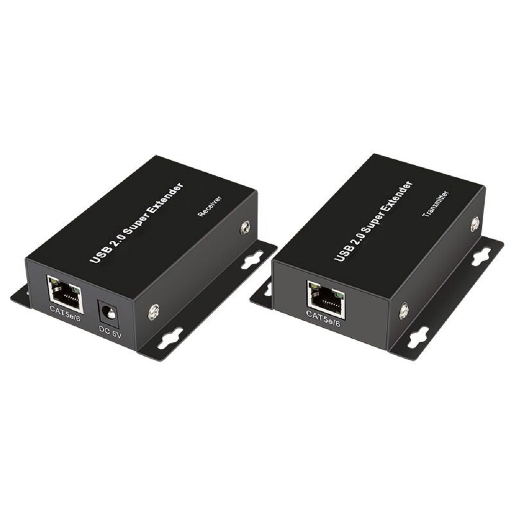 ORIENT VE02U4P, USB2.0 extender, удлинитель до 50 м по витой паре Cat6/6е, USB2.0 хаб 4 порта, питание от внешнего БП (31322)