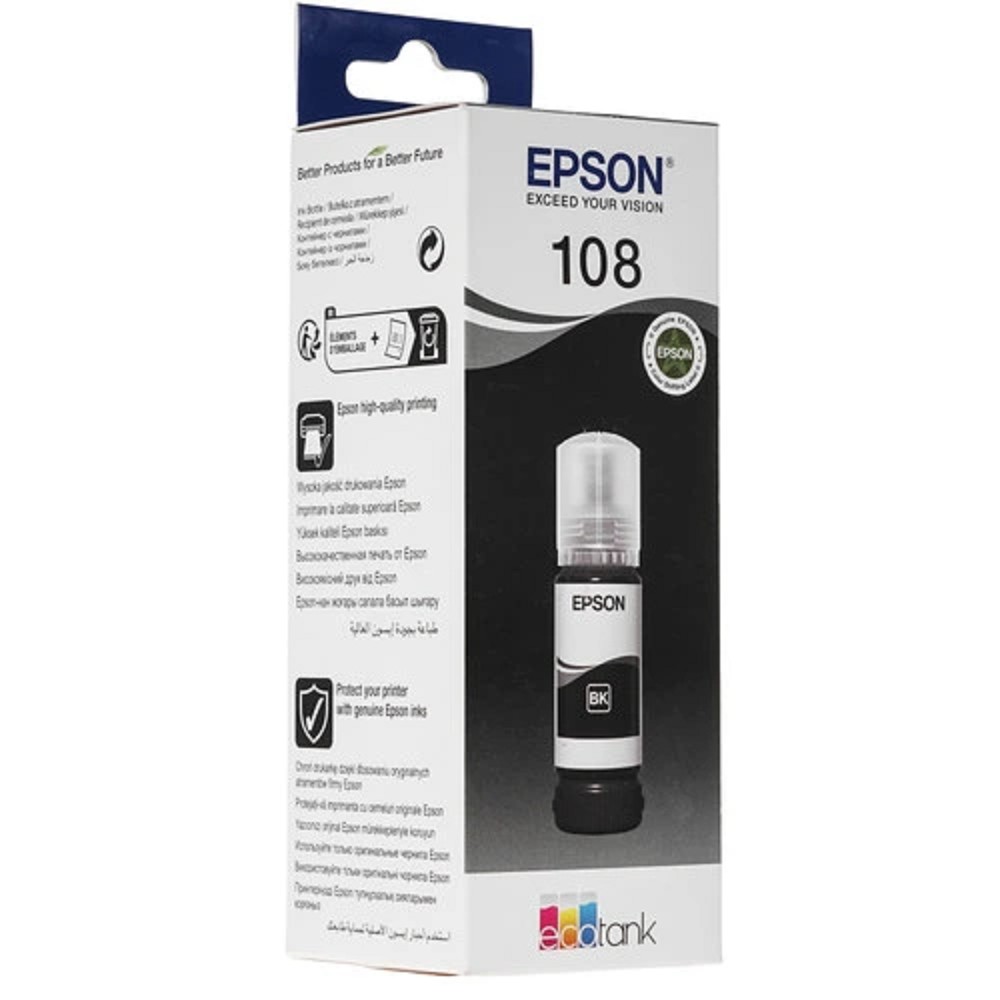 EPSON C13T09C14A Картридж 108 EcoTank Ink для Epson L8050/L18050, Black 70ml