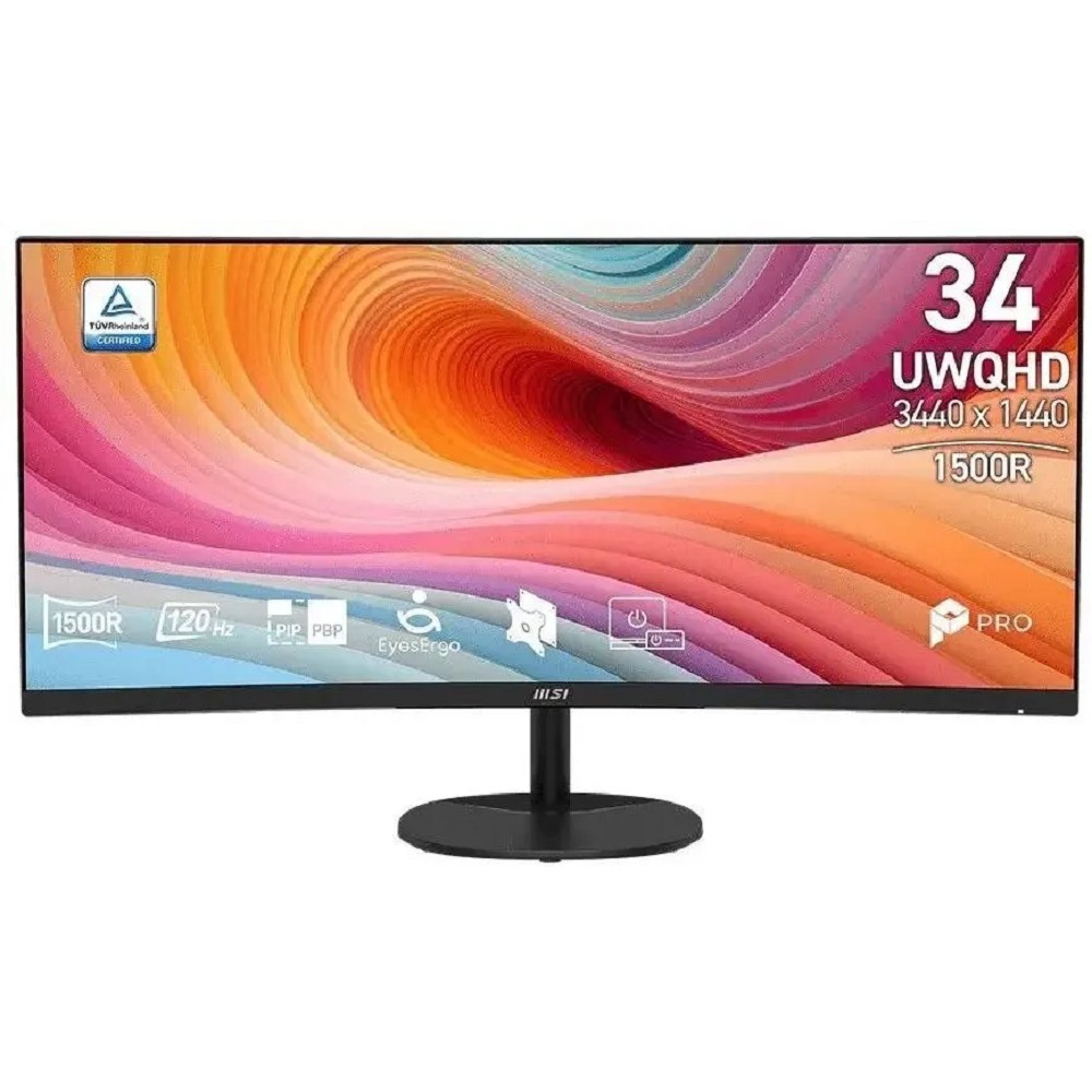 MSI PRO 34" MP341CQ E12 {VA Curved 3440x1440 120Hz 1/4ms 300cd 2xHDMI DisplayPort 2x2W Tilt Internal Vesa}