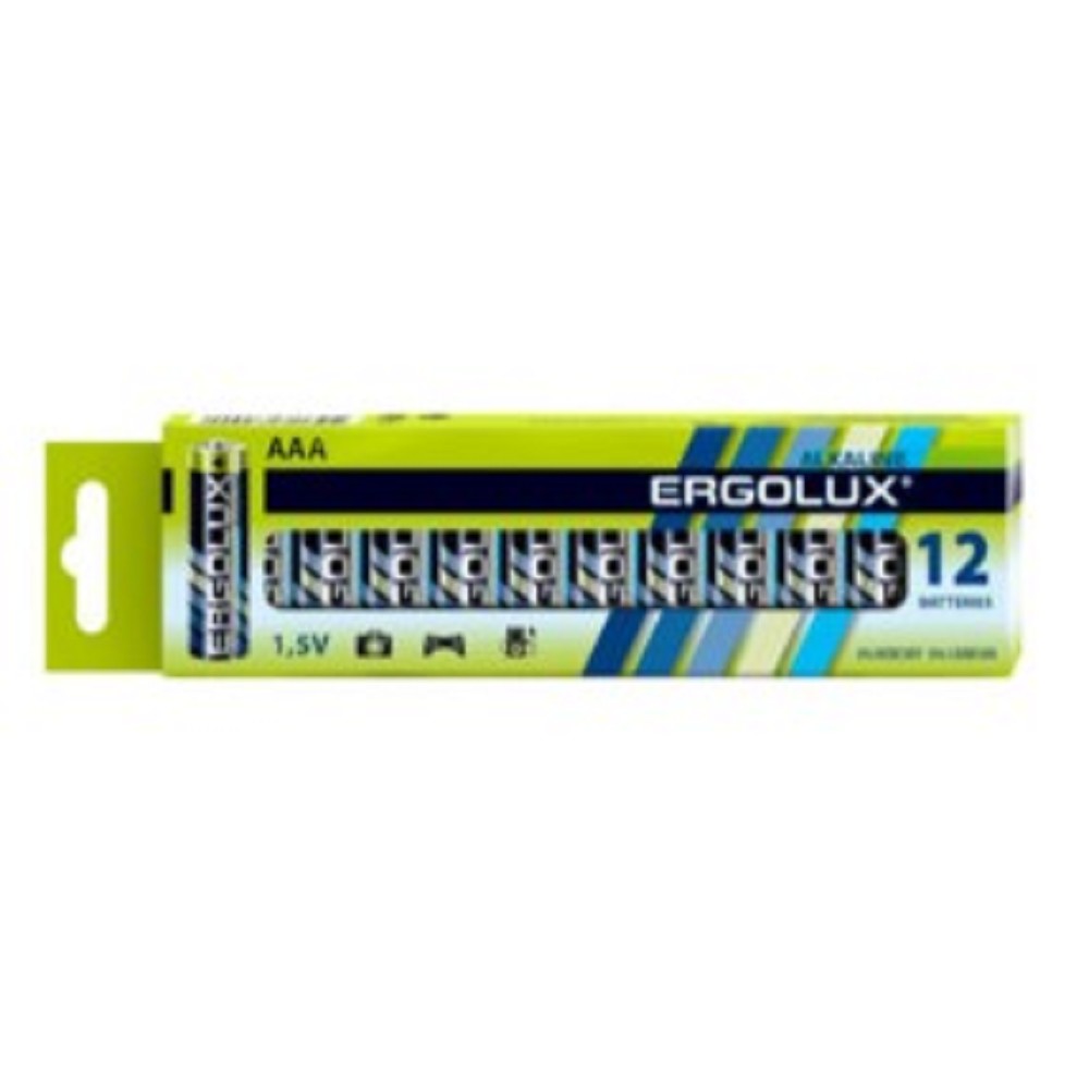 Ergolux  LR03 Alkaline BP-12 (LR03 BP-12, батарейка,1.5В) (12 шт. в уп-ке)