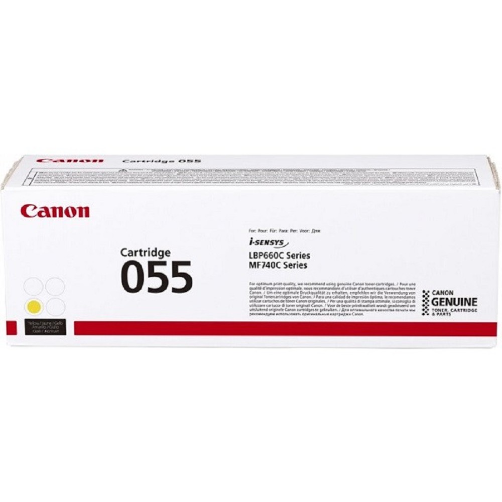 Canon 055 Y Тонер-картридж для Canon LBP66x/MF74x,  (2100 стр.), желтый ( 3013C003 )