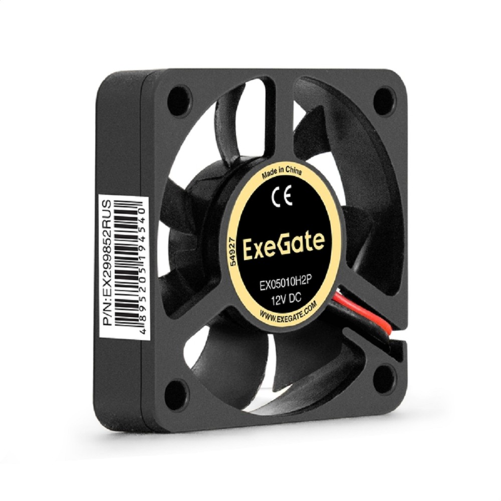 Exegate EX299852RUS Вентилятор 12В DC ExeGate EX05010H2P (50x50x10 мм, Hydraulic bearing (гидродинамический), 2pin, 5000RPM, 27dBA) ОЕМ