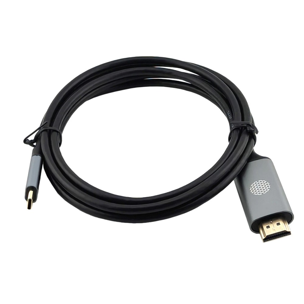 Кабель аудио-видео Cactus CS-USBC-HDMI-2-2 USB Type-C (m)/HDMI (m) 2м. позолоч.конт. черный
