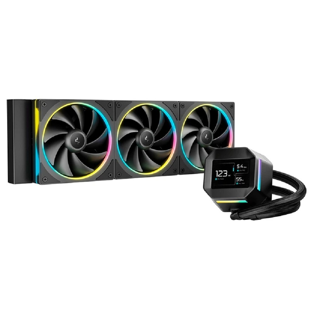 Повреждение упаковки Кулер с водяным охлаждением Deepcool  LM360 ARGB Soc-AM5/AM4/1200/1700/1851 черный 4-pin 19-36dB Al LCD 250W 1729gr Ret (R-LM360-BKDMMC-1)