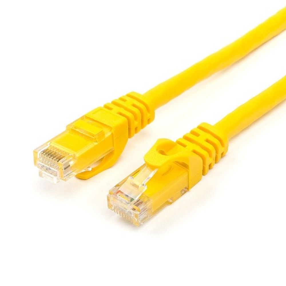 Патч-корд TWT UTP кат.5e, с заливными колпачками, 2.0 м, желтый [TWT-45-45-2.0-YL]