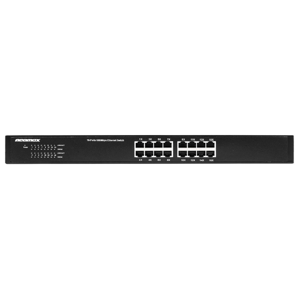 NEOMAX неуправляемый коммутатор NMS-116P-1000-SR, 16 портов 1000 Mbps, металл Rack