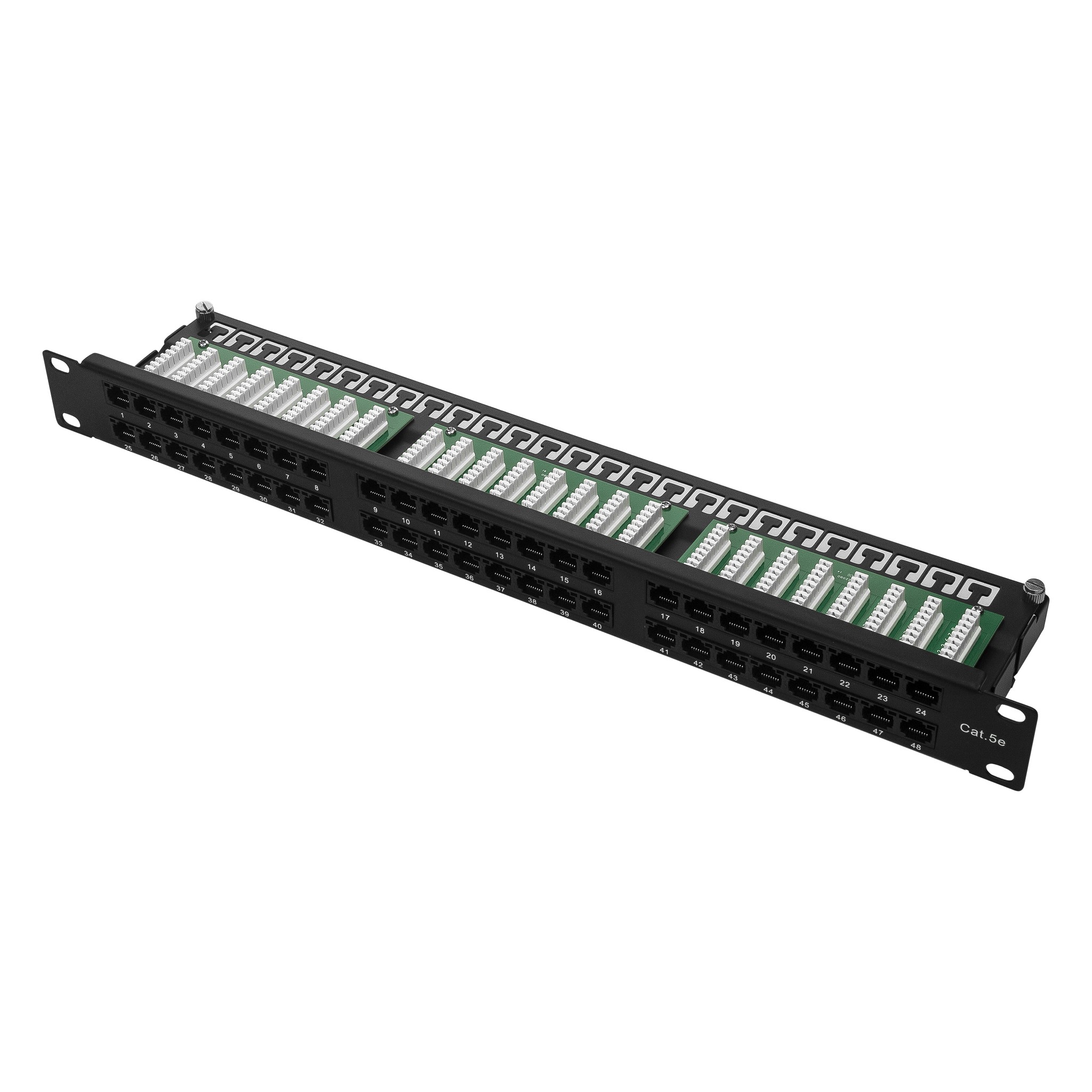 Повреждение упаковки Патч-панель 19" NEOMAX [NM-PP-1U48P-UC5E-D-105-BK] 1U, 48 портов, кат.5E, UTP, Dual IDC, цвет черный