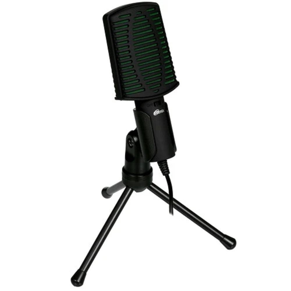 RITMIX RDM-126 PRO Black-Green {конденсаторный, всенаправленный, -30±3dB (0dB=1V / Pa на 1kHz), 50Hz-16kHz, ?2.2 k?, 3,5 мм, 1,8 м, пластик}