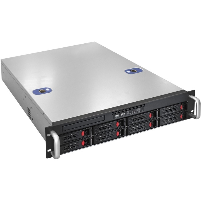 Exegate EX292416RUS Серверная платформа ExeGate Pro 2U550-HS08 <RM 19", высота 2U, глубина 550, Redundant БП 2x1000W, 8xHotSwap, USB>