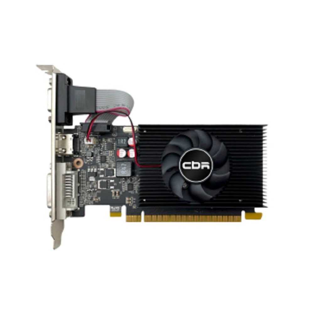 Видеокарта CBR GT710 2Gb DDR3, 64bit, 954Mhz, 1*HDMI + 1*DVI + 1*VGA, 29W, Ret [VGA-STX710-2G-RTL]