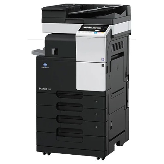 МФУ Konica-Minolta bizhub 287 монохромное, A3, 28 стр./мин., 28000стр/мес, 250GB, сеть, дуплекс, 2*500л, 2GB