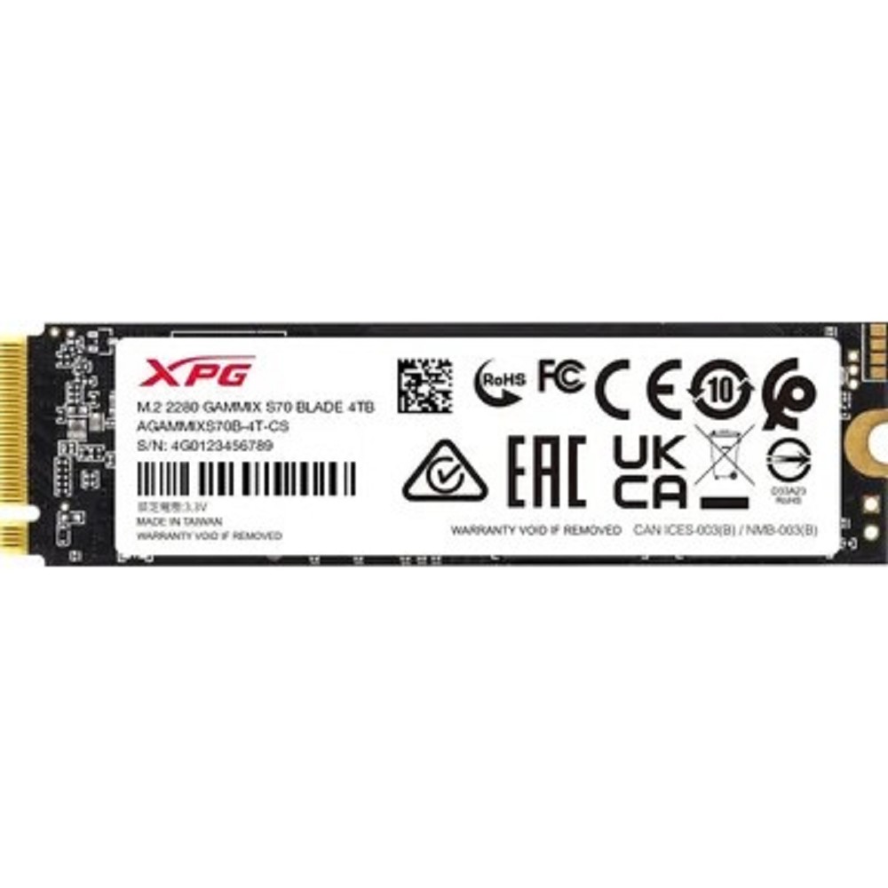 A-DATA SSD XPG 4TB GAMMIX S70 BLADE  PCIe 4.0 x4 AGAMMIXS70B-4T-CS