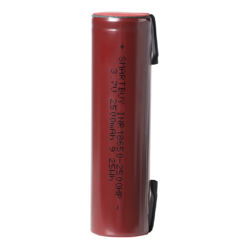 Smartbuy (SBBR-18650-1S2500HP) Аккумулятор высокотоковый с выводами Smartbuy LI18650-2500 mAh (100/400)(1шт. в уп-ке)