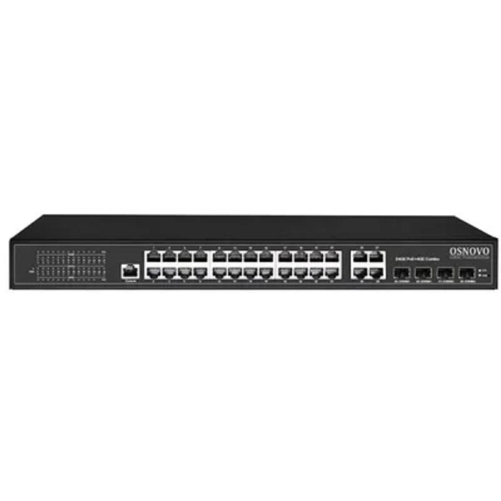 Коммутатор/ OSNOVO Управляемый L2 PoE коммутатор Gigabit Ethernet на 24 RJ45 PoE + 4 x GE Combo Uplink, до 30W на порт, суммарно до 400W  (SW-8244/L(400W))