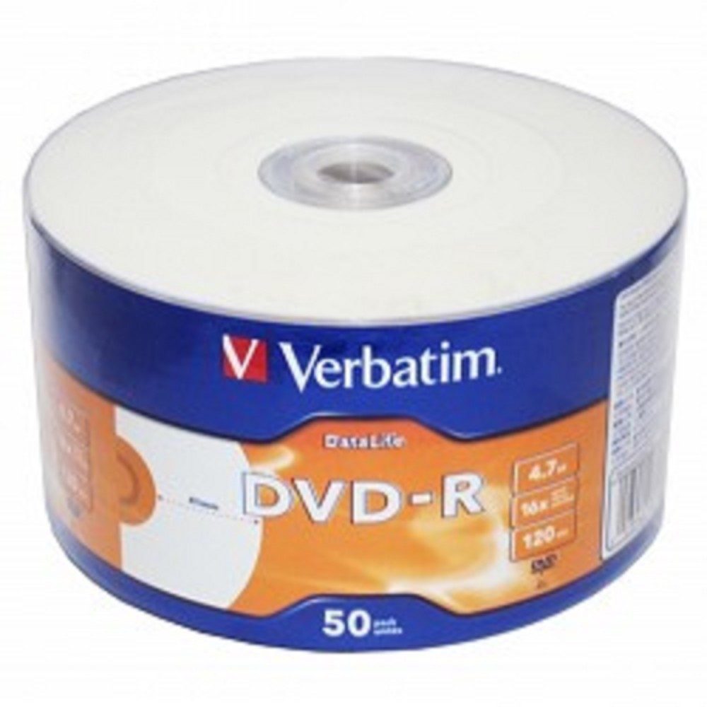 Verbatim Диск DVD-R 4.7Gb 16x bulk (50шт) Printable (43793)