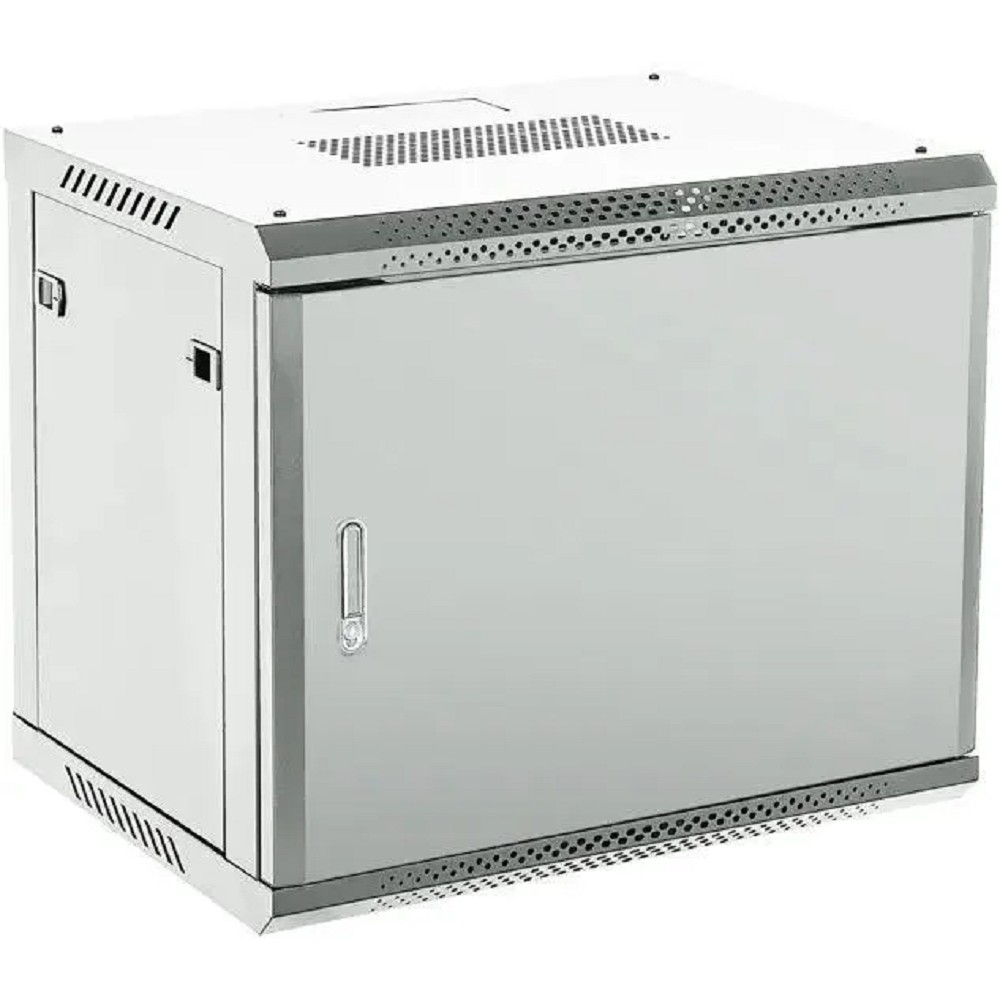 Rexant (04-1266-121) Настенный телекоммуникационный шкаф 19" 12U 600?600мм, дверь металл, с задней стенкой, разборный, серый (RAL 7035)