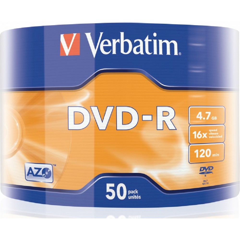 Verbatim Диски DVD-R 16-x 4.7Gb (50 шт)/Shrink/50 Azo (43788)