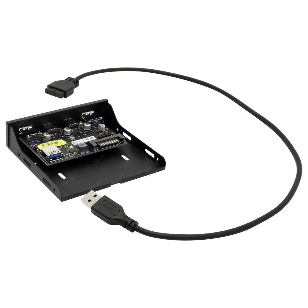 ORIENT C092, Планка портов 3.5" на переднюю панель 2xUSB Type-C + 2xUSB 3.0 (USB3.2 Gen1), 20Pin кабель 50см, металл, oem (31348)