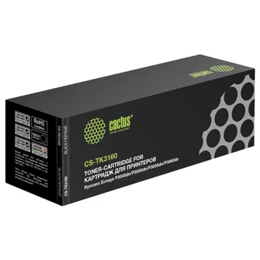 CACTUS  CS-TK3160  Картридж для Kyocera ECOSYS P3045dn/3050dn/3055dn/3060dn (12500k), с чипом 