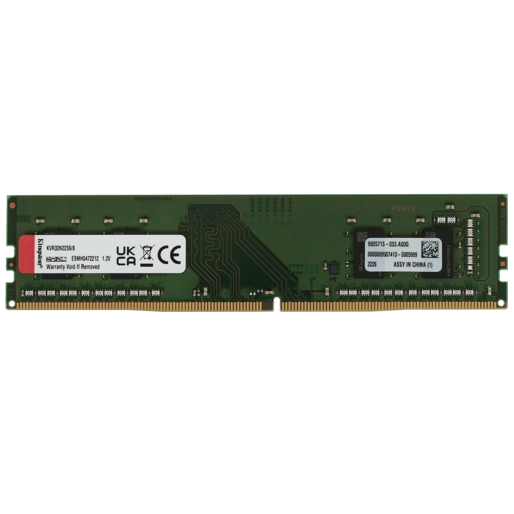 Kingston DDR4 DIMM 8GB KVR32N22S6/8 PC4-25600, 3200MHz, CL22