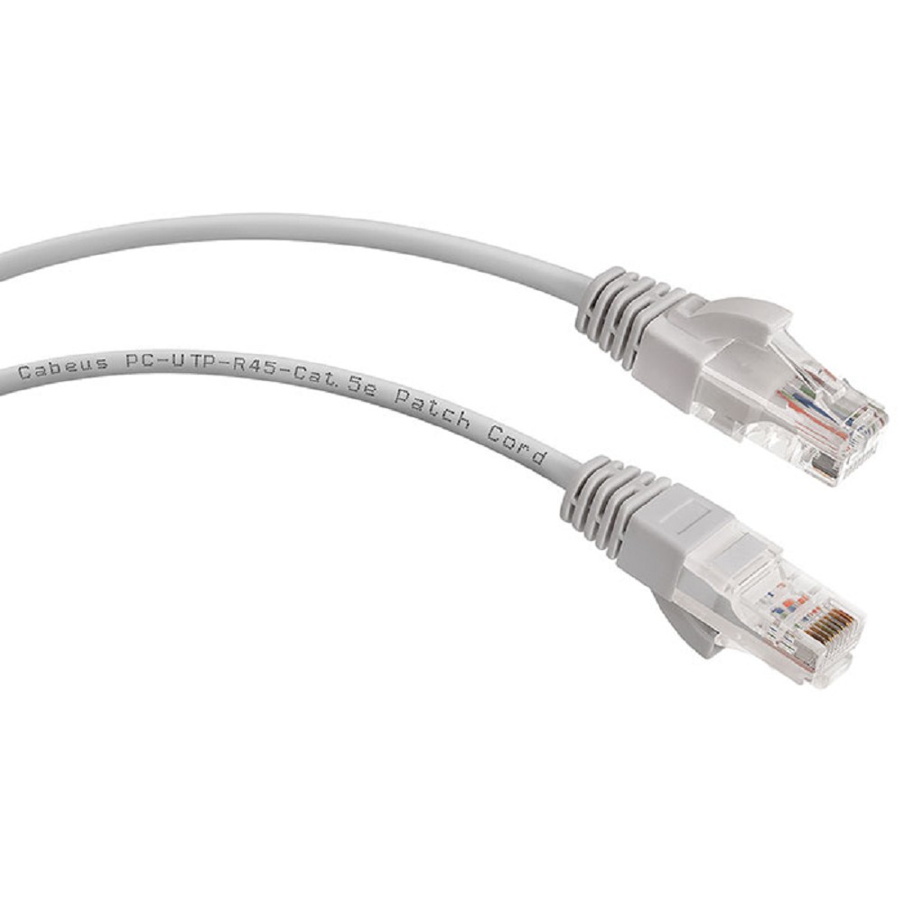 Cabeus PC-UTP-RJ45-Cat.5e-1.5m Патч-корд U/UTP, категория 5е, 2xRJ45/8p8c, неэкранированный, серый, PVC, 1.5м