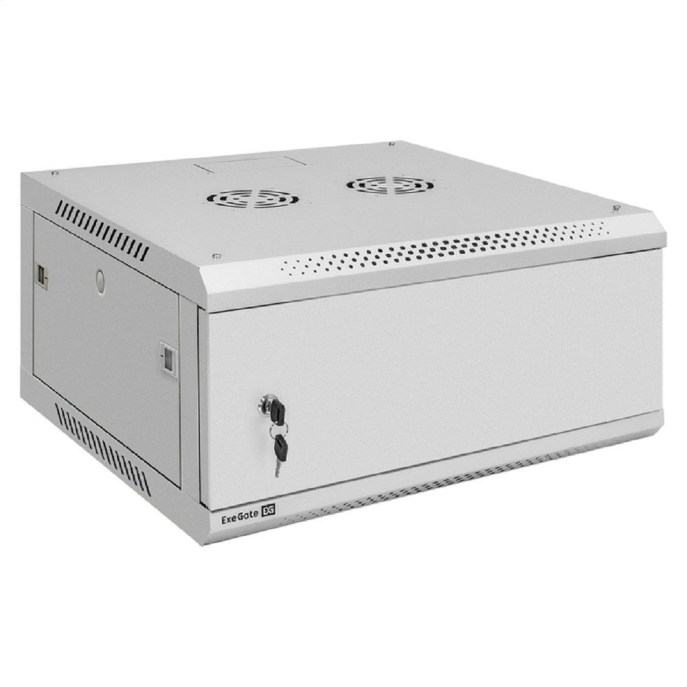Exegate EX300265RUS Шкаф телекоммуникационный 19" настенный 4U ExeGate EC-WM-4U.600.M.GREY (19”, 4U, 600x600x280mm (ШхГхВ), передняя дверь металл, съемные боковые панели, пыле- и влагозащита IP23, све
