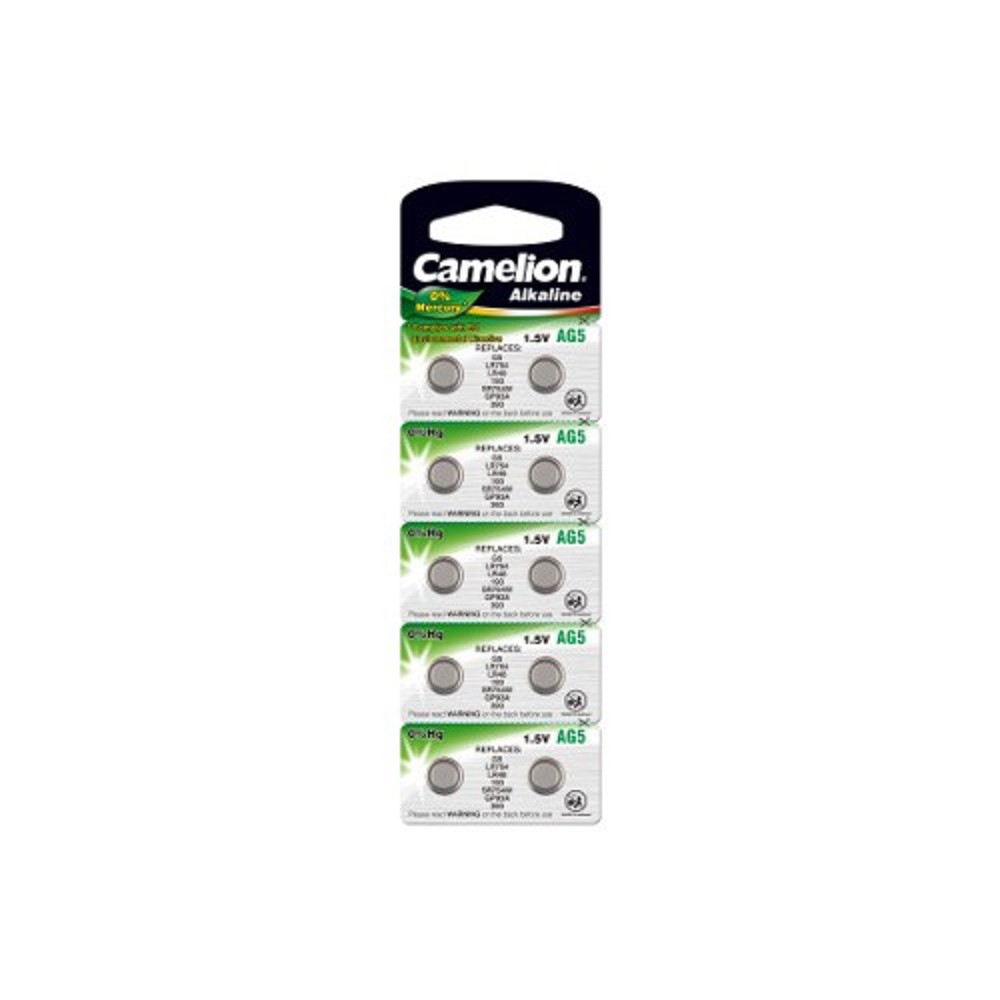 Camelion G 5  BL-10 Mercury Free (AG5-BP10(0%Hg), 393A/LR754/193 батарейка для часов) (10 шт. в уп-ке) 
