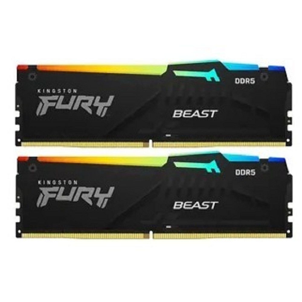 Kingston DDR5 DIMM 32GB DRAM (16GBx2) 5200MHz CL40 FURY Beast Black KF552C40BBAK2-32