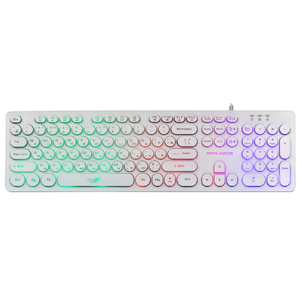 Dialog Gan-Kata Клавиатура KGK-16U WHITE - игровая с RGB-подсветкой, USB, белая 