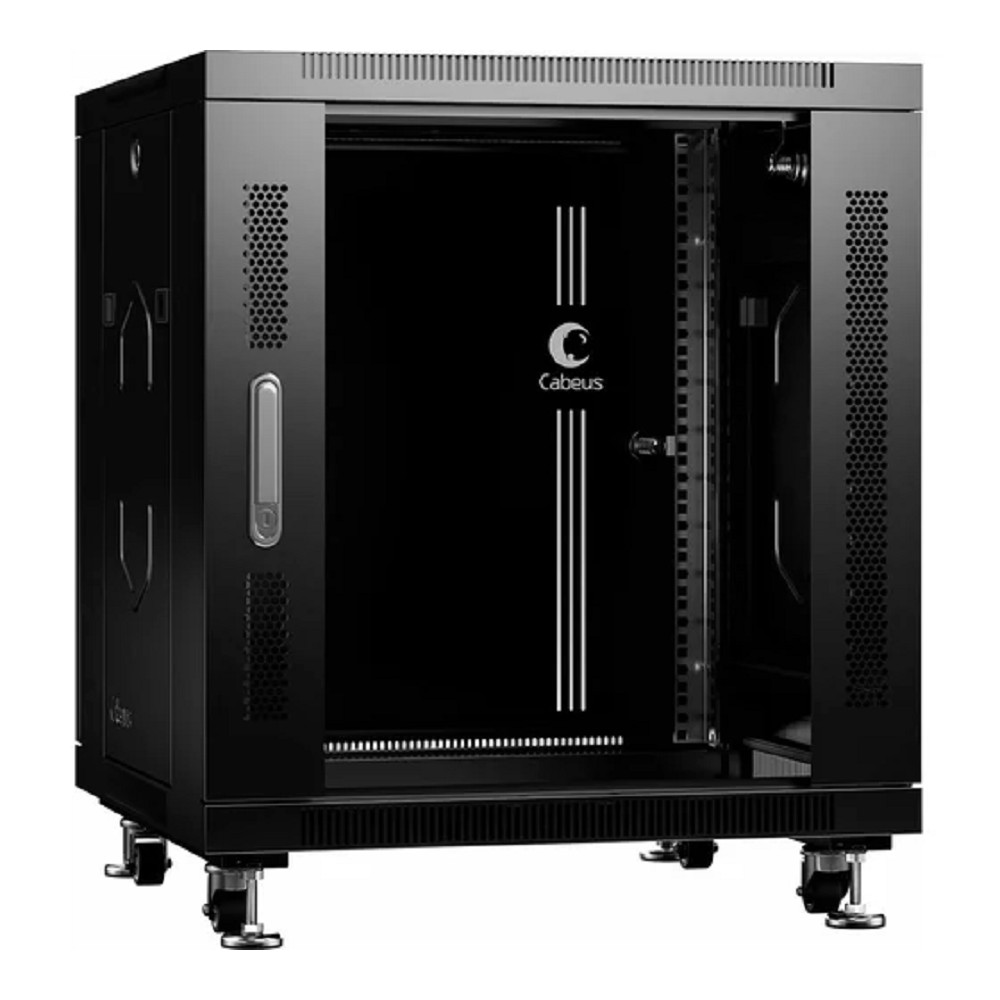CABEUS SH-05C-12U60/60-BK ШКАФ МОНТАЖНЫЙ ТЕЛЕКОММУНИКАЦИОННЫЙ 19" НАПОЛЬНЫЙ ДЛЯ РАСПРЕДЕЛИТЕЛЬНОГО И СЕРВЕРНОГО ОБОРУДОВАНИЯ 12U 600X600X730MM (ШХГХВ)
