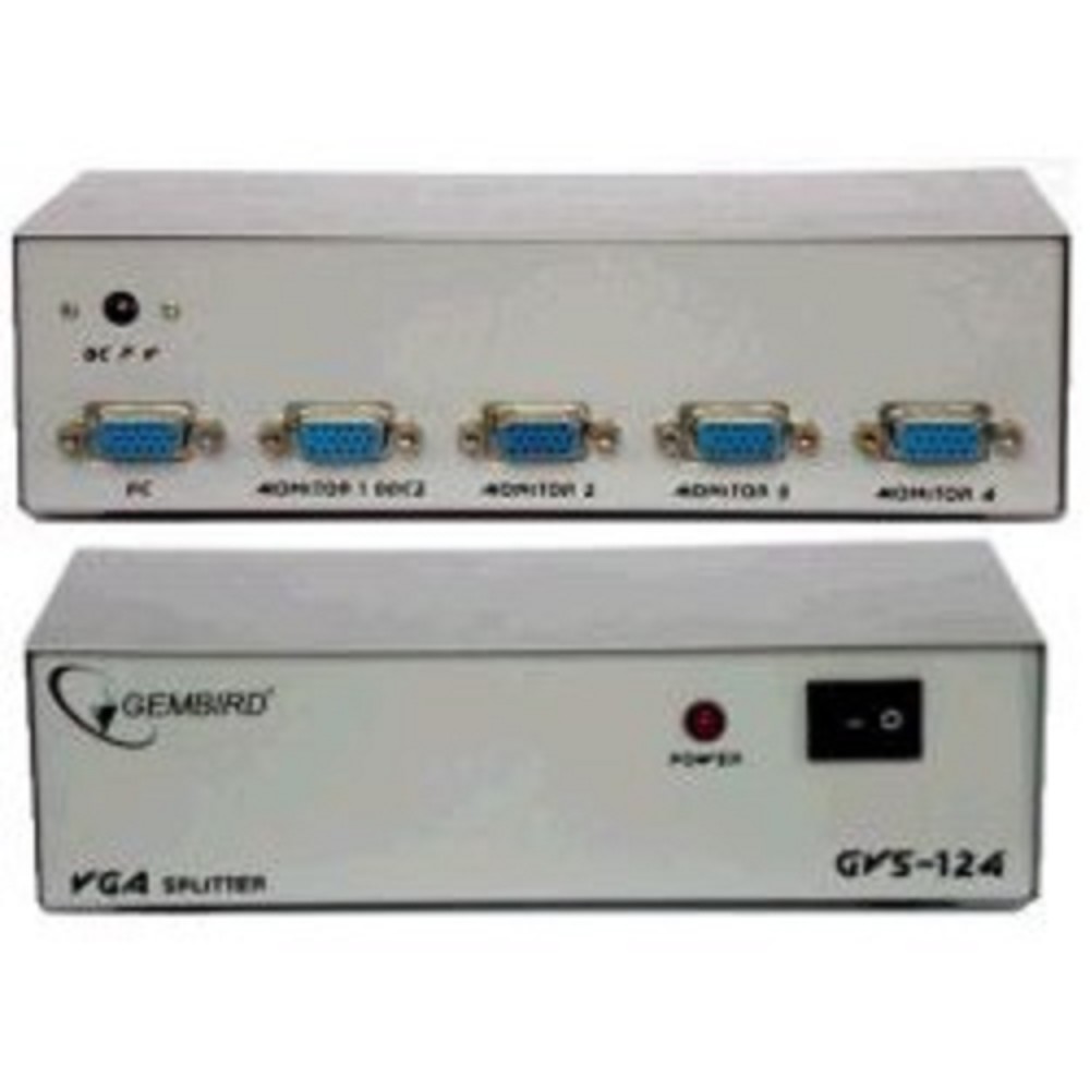 Gembird GVS124  Разветвитель сигнала VGA на 4 монитора (Gembird/Cablexpert) 