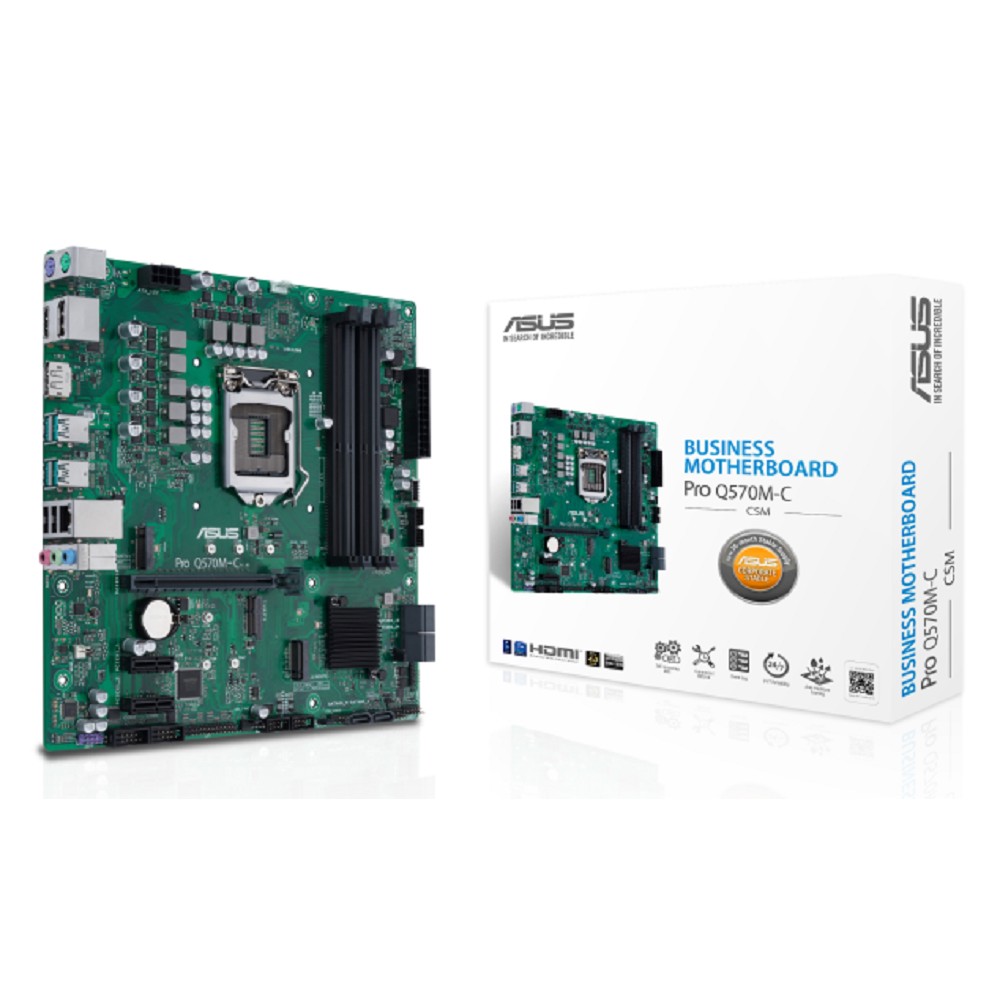 Asus PRO Q570M-C/CSM Soc-1200 Intel Q570 4xDDR4 mATX AC`97 8ch(7.1) GbLAN RAID+VGA+HDMI