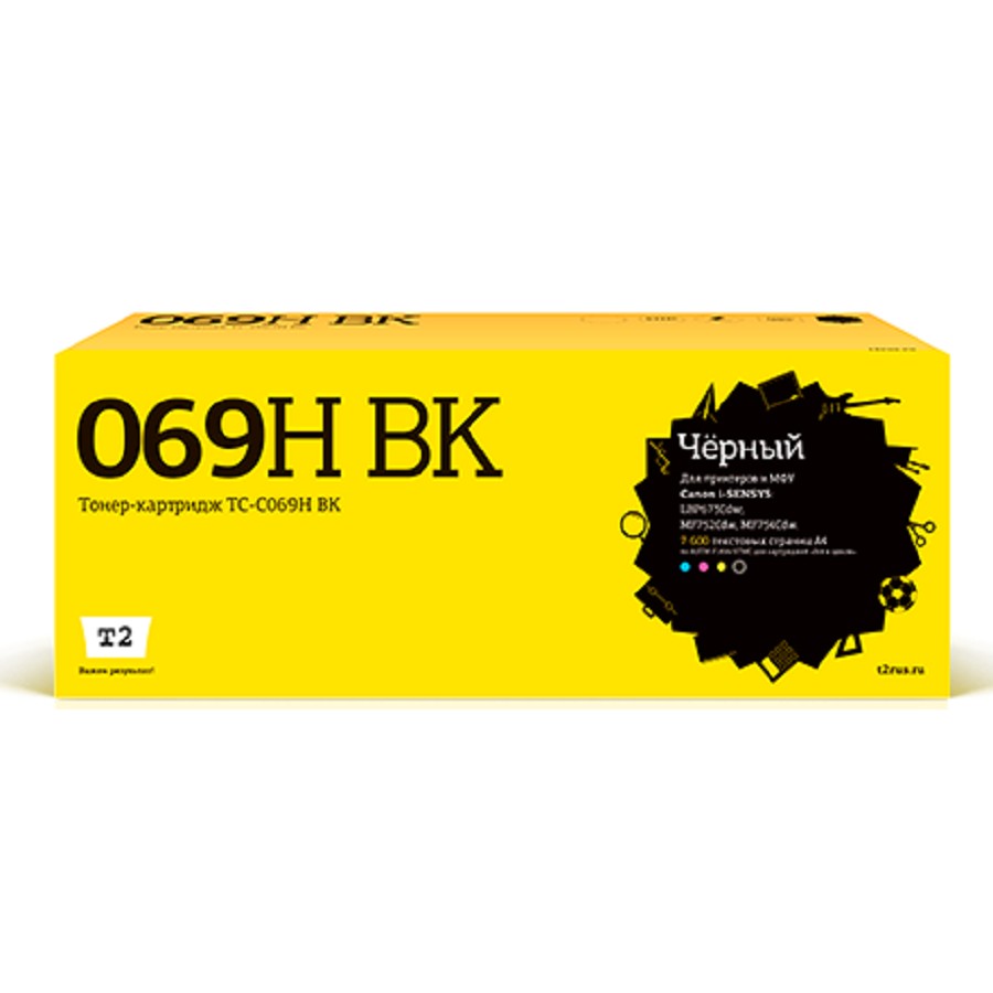 Повреждение упаковки T2 Cartridge 069H BK/5098C002A  Картридж TC-C069H BK  для Canon i-SENSYS LBP673Cdw/MF752Cdw/MF754Cdw (7600 стр.) черный, с чипом