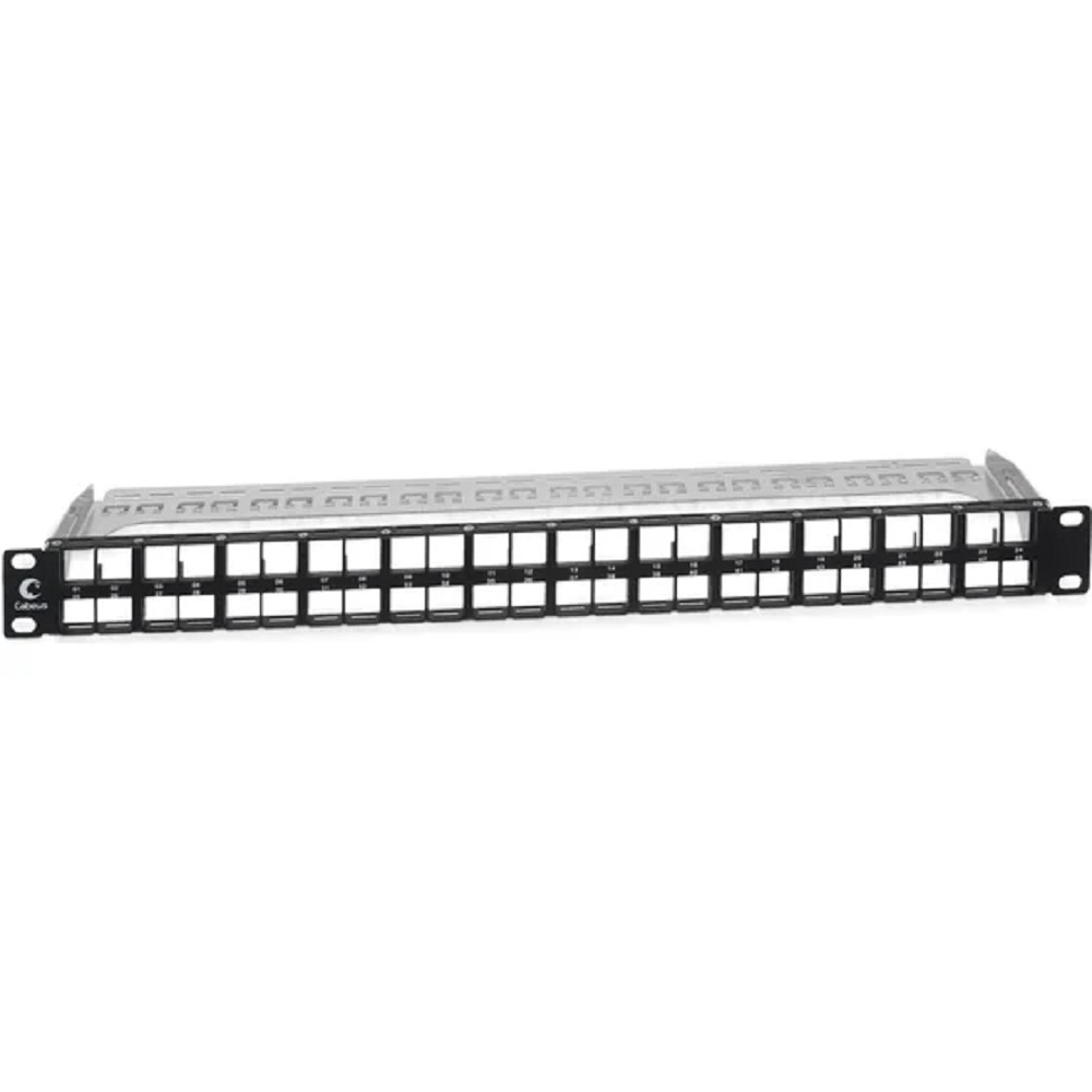 Cabeus PLBHD-48-SH-1U Модульная патч-панель высокой плотности 19" (1U), 48 портов, для экранированных модулей, с задним кабельным организатором (без модулей)