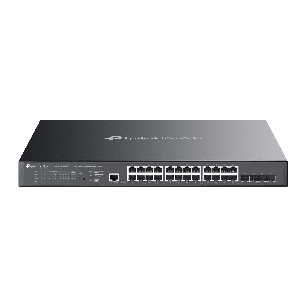 TP-Link SG3428XPP-M2 Omada управляемый коммутатор L2+ с 24 портами 2.5GBASE-T с поддержкой PoE++ и 4 SFP+ слотами 10G