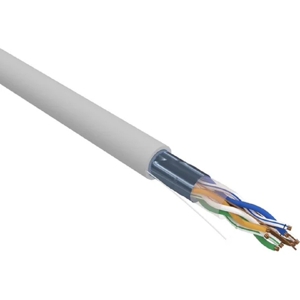 Rexant (02-0021) Кабель витая пара, F/UTP, CAT 5e, ZH нг(А)-HF, 4х2х0,52мм, 24AWG, INDOOR, SOLID, серый, 305м