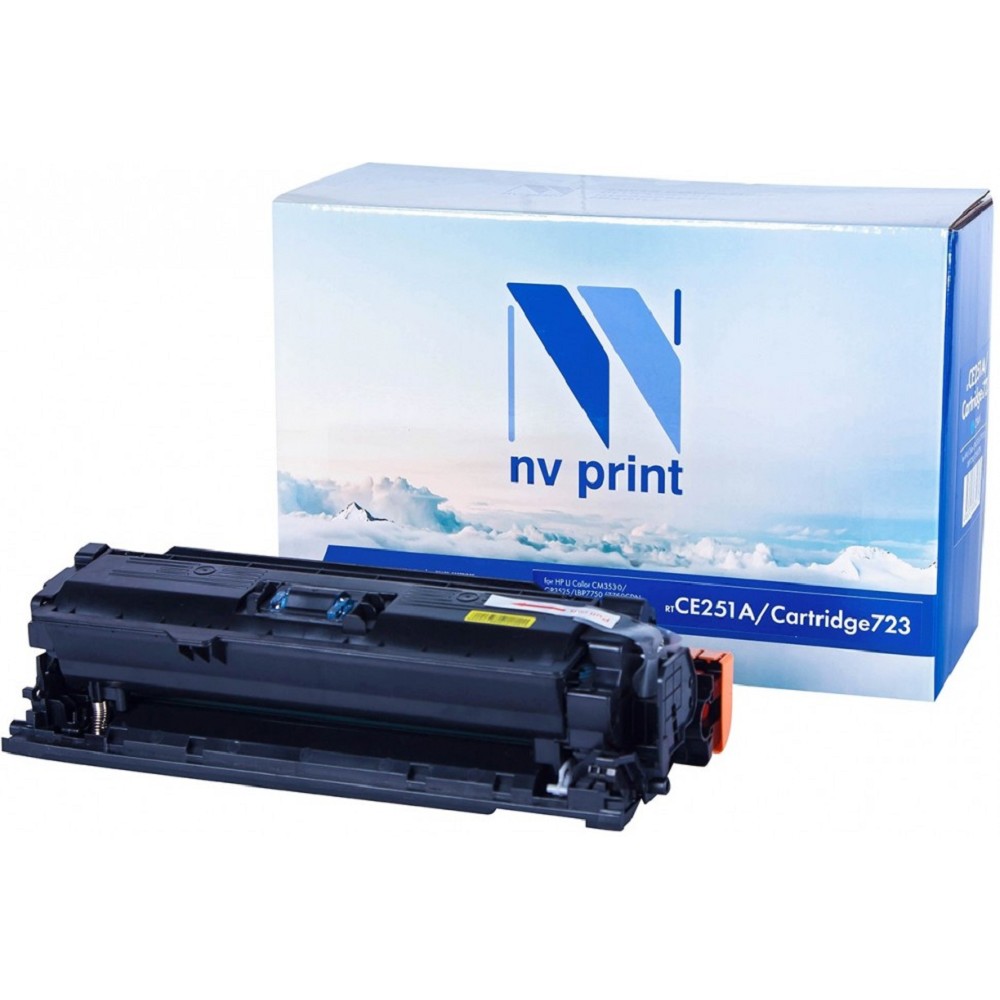 Картридж NVP совместимый NV-CE251A/NV-723 Cyan универсальные для HP/Canon Color LaserJet CP3525/ CP3525n/ CP3525dn/ CP3525x/ LBP 7750 i-Sensys 7750cd/ 7750Cdn (7000k)