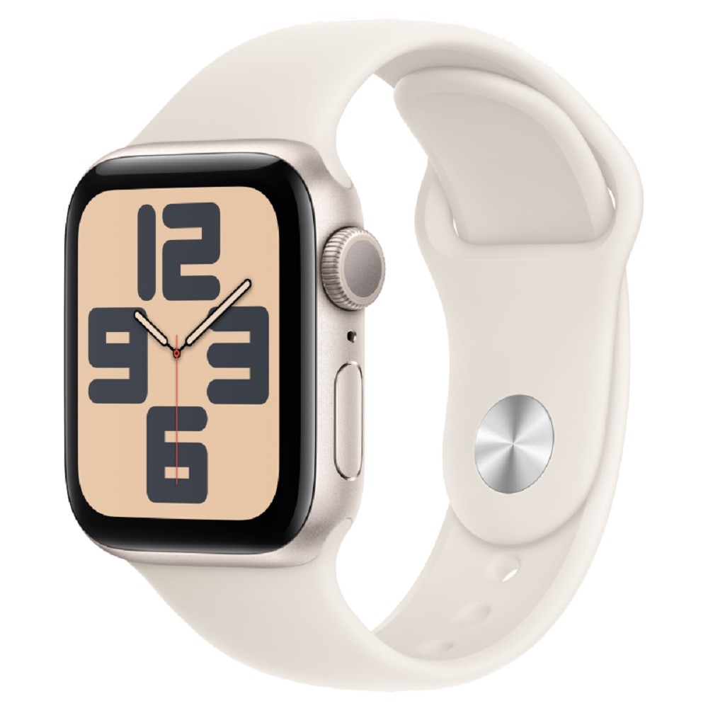 Apple Watch SE (2024) 40mm Starlight Aluminium Case with Starlight Sport Band - S/M (MXEF3LL/A)