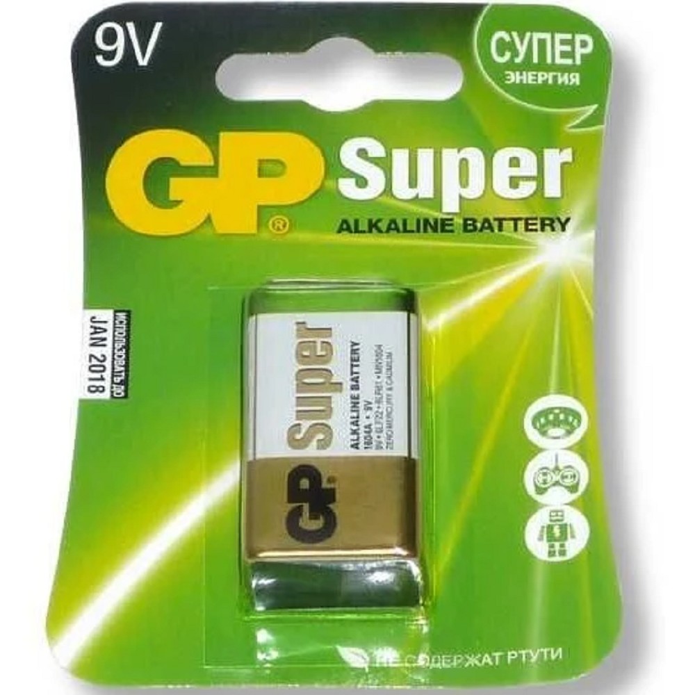 GP 1604A-5CR1 10/200  Super (1 шт. в уп-ке) крона блистер (4891199226373) (GP1604AA21-5CR5BC1)