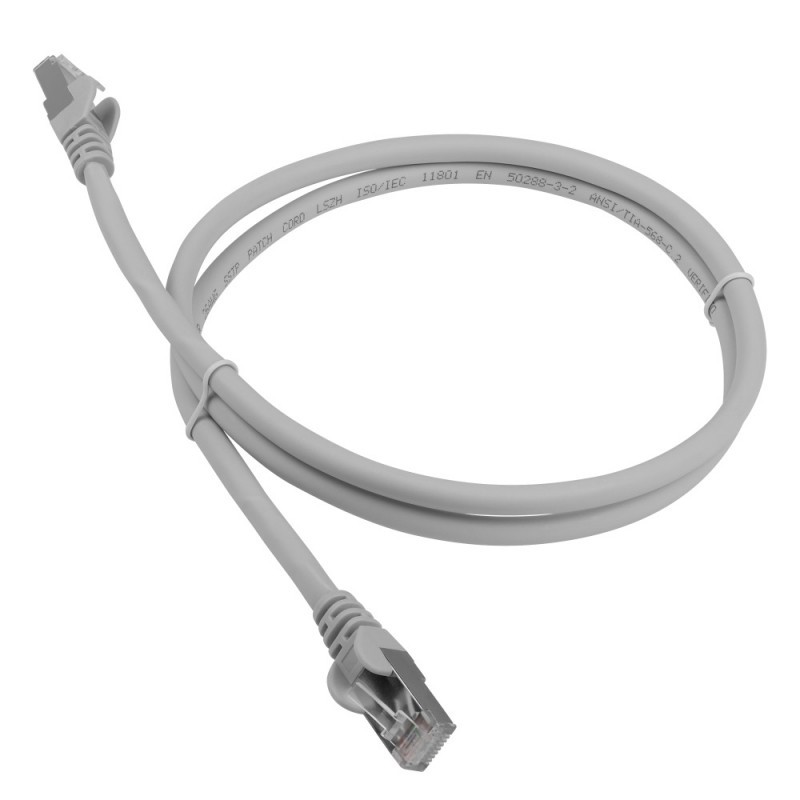 Патч-корд LANMASTER LSZH FTP кат.6A, 2.0 м, серый