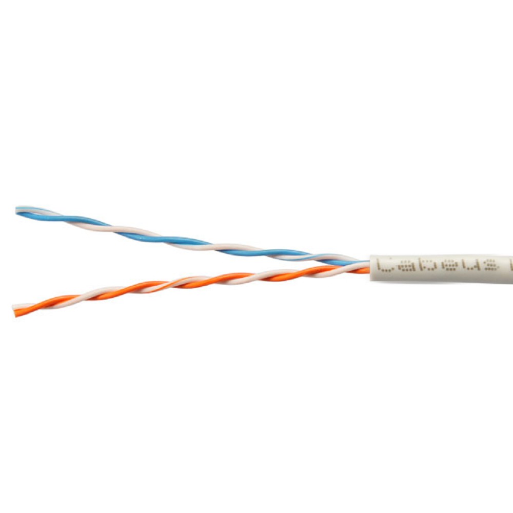 Cabeus UTP-2P-Cat.5e-SOLID-GY Кабель витая пара UTP (U/UTP), категория 5e, 2 пары (24 AWG) , одножильный, PVC нг(А)-LS, серый (305 м)