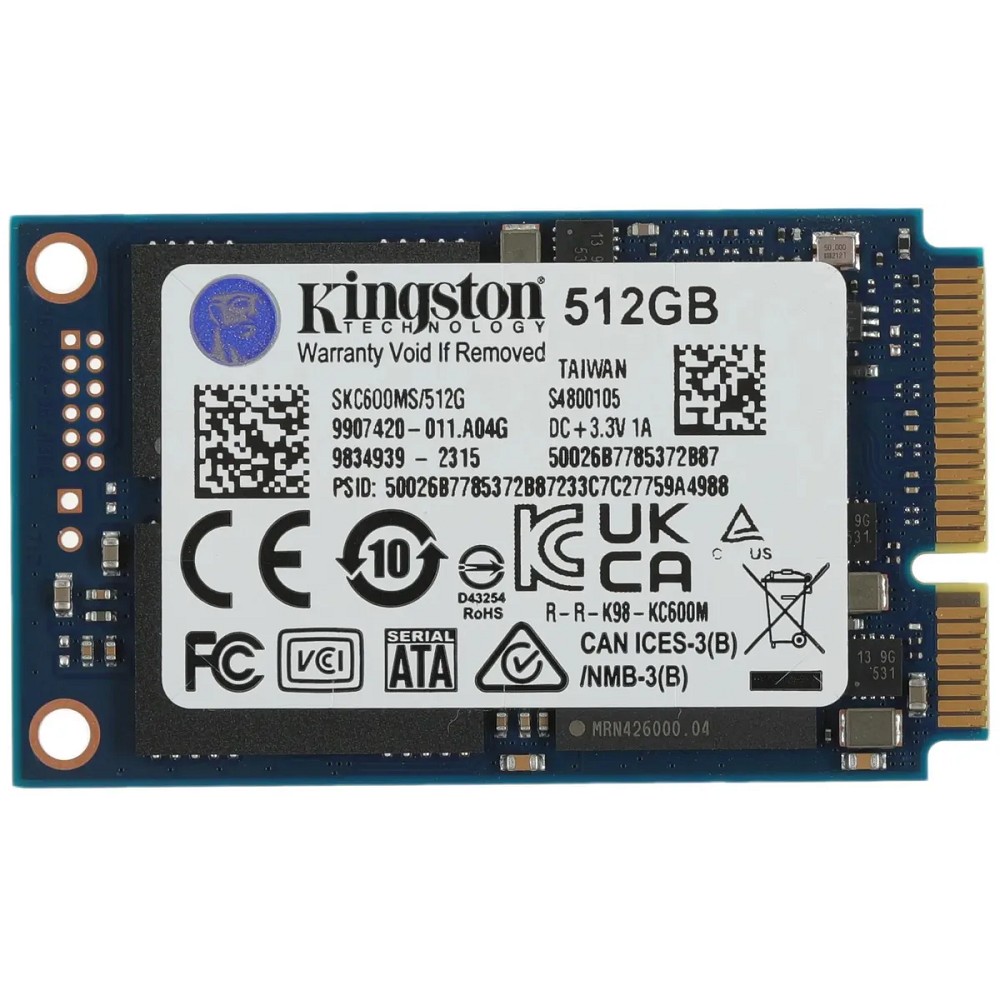 Kingston SSD 512GB KC600 Series SKC600MS/512G mSATA