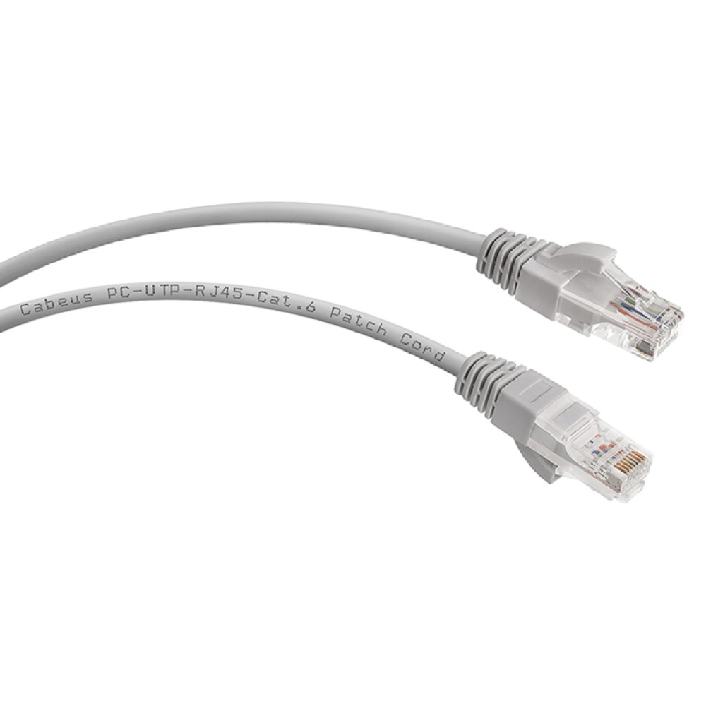 Cabeus PC-UTP-RJ45-Cat.6-5m Патч-корд U/UTP, категория 6, 2xRJ45/8p8c, неэкранированный, серый, PVC, 5м