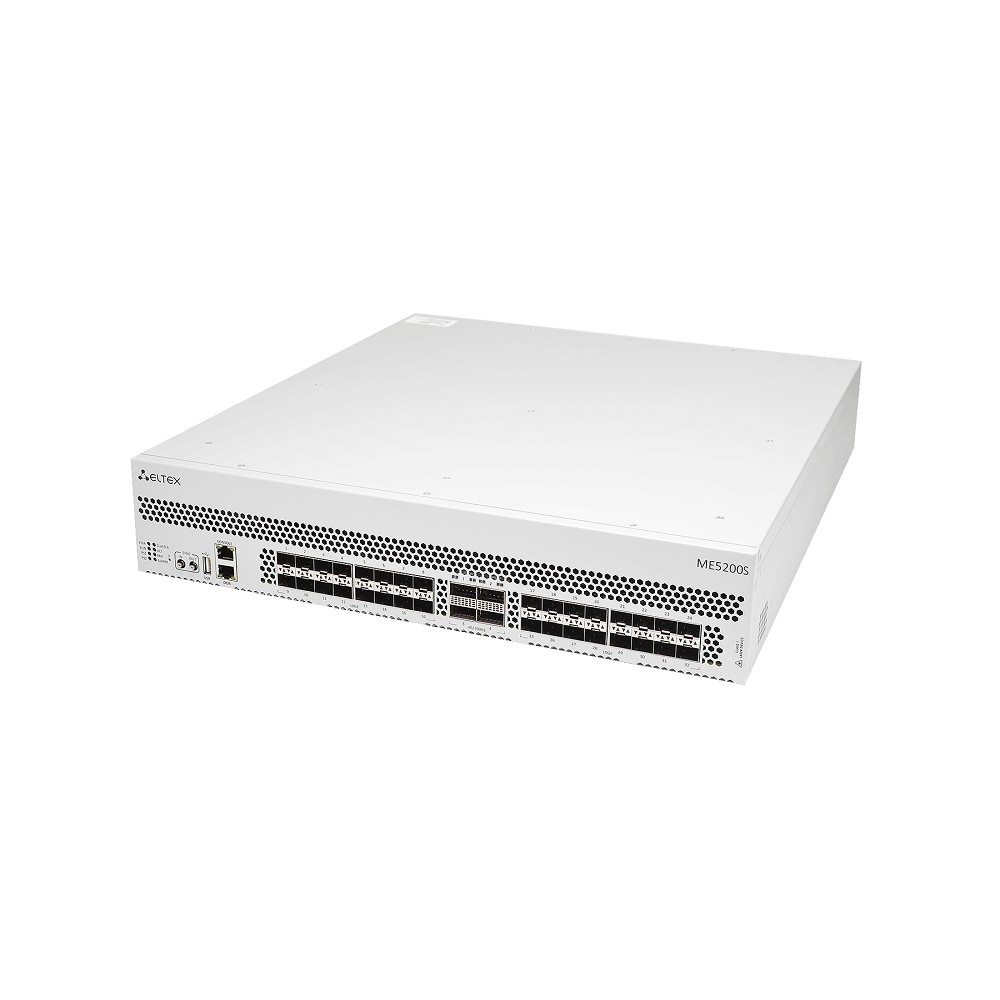 ELTEX ME5200S Маршрутизатор 32 x 10GE SFP+, 4 x 40GE/100GE (QSFP28), 2 слота для модулей питания